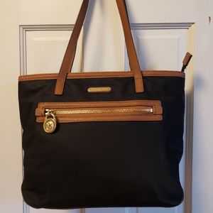 Michael Kors black purse with leather trim
